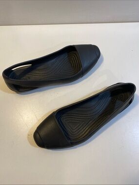 CROCS Iconic Comfort Women’s Black Slip-On Ballet Flats Sz 8